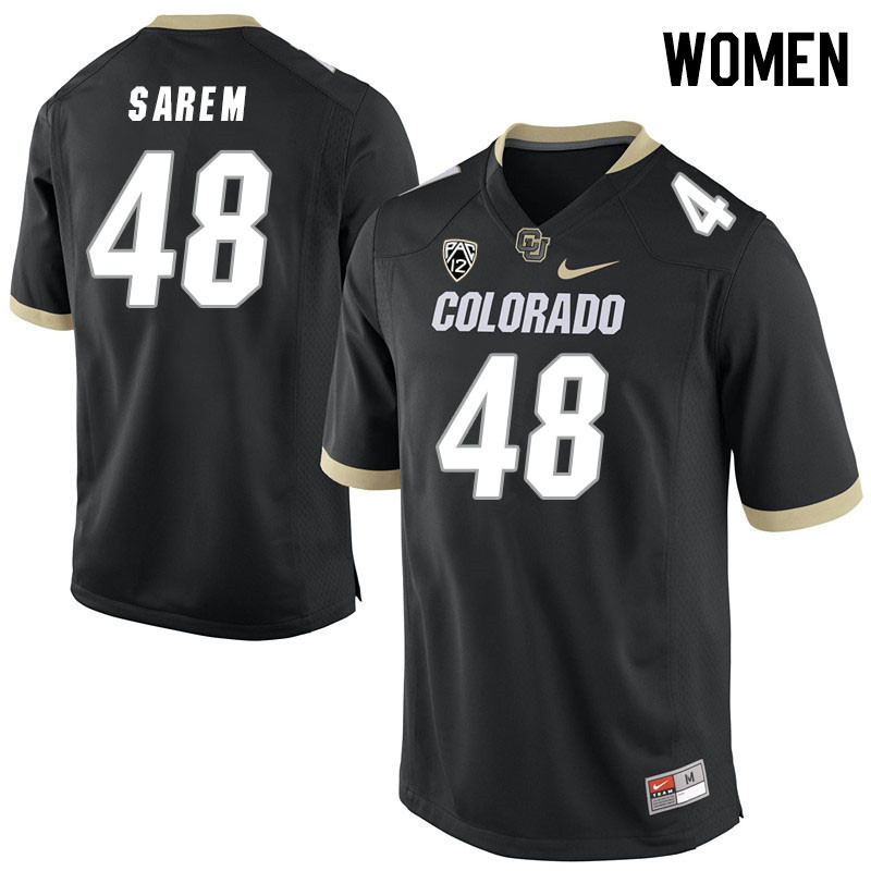 Women #48 Christian Sarem Colorado Buffaloes College Football Jerseys Stitched Sale-Black - Click Image to Close